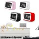 Digital Alarm Clock FM Radio Wireless bluetooth 5.0 LED Mirror With Speaker