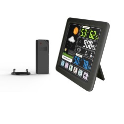 TS-3310-BK Full Touch Screen Wireless Weather Station Multi-function Color Screen Indoor Outdoor Temperature Humidity Meter Clock Weather Forecast TS-3310-BK Full Touch Screen Wireless Weather Station Multi-function Color Screen Indoor Outdoor Temperature Humidity Meter Clock Weather Forecast