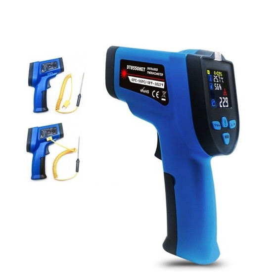 -50~500℃ Dual Laser Non Contact Digital Infrared Thermometer Industrial Temperature Measuring Tool with K Type Thermocouple Probe