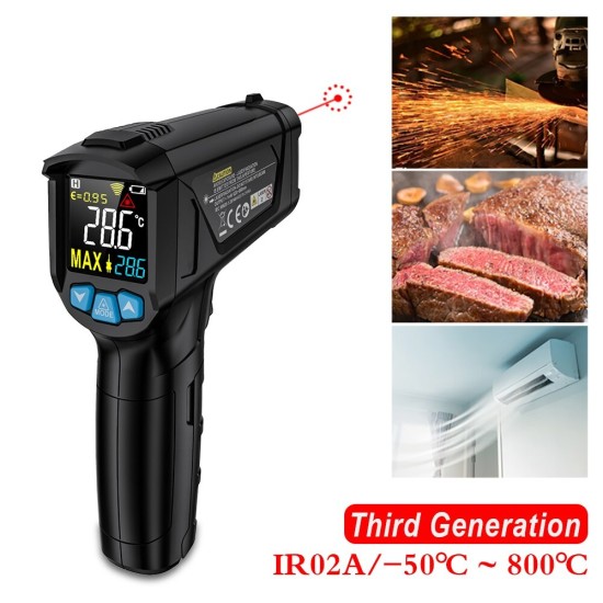 IR02 -50~800 Degree Digital Thermometer Humidity Meter Infrared Thermometer Hygrometer Temperature Humidity Meter Pyrometer