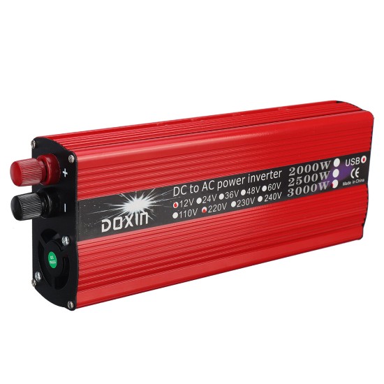 3000W DC To AC Power Inverter 110/220V Dual USB Ports Modified Sine Wave Solar Photovoltaic Power Converter