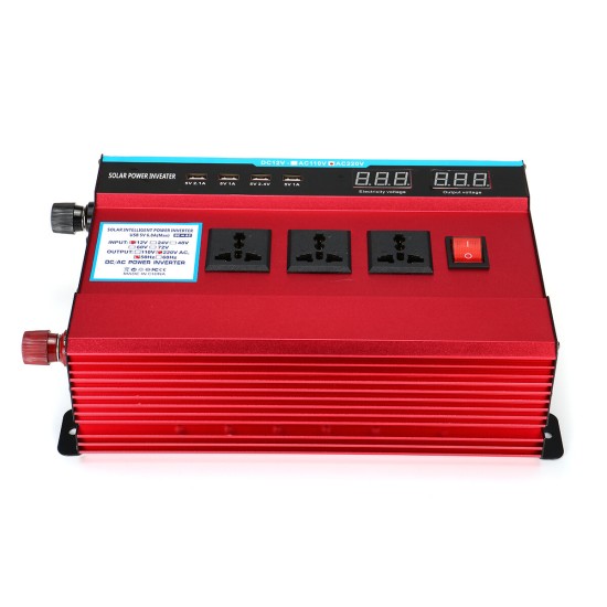 3000W Power Inverter DC 12/24V to AC 220V Car Sine Wave Converter 4 USB Charger