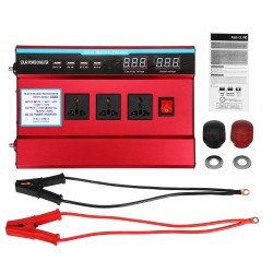 3000W Power Inverter DC 12/24V to AC 220V Car Sine Wave Converter 4 USB Charger 3000W Power Inverter DC 12/24V to AC 220V Car Sine Wave Converter 4 USB Charger