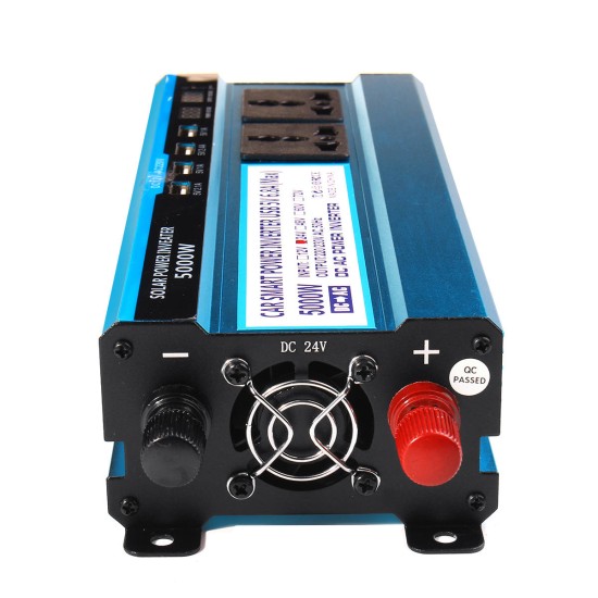 5000W LCD Solor Power Inverter DC 12V/24V/48V To AC 220V Converter 3 Sockets 4 USB Ports