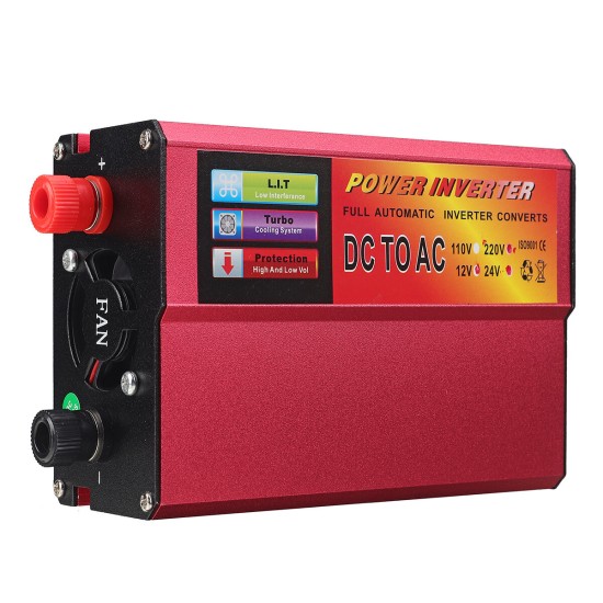 500/1000/1500W LED Car Vehicle RV Power Inverter DC12V/24V to AC220V Converter