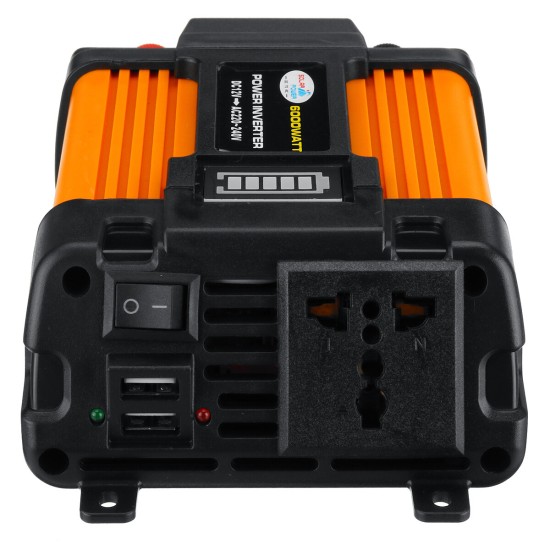 6000Peak 500W Car Power Inverter DC 12V to AC 110V/220V Dual USB Port Voltage Converter