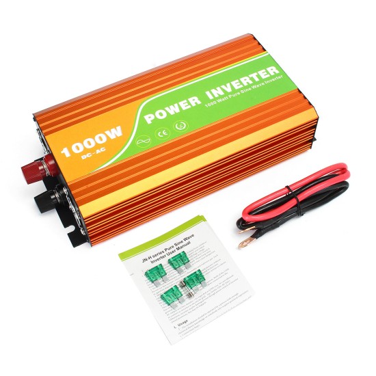 JN-H 1000W DC 12V to AC 110V-220V Power Inverter Pure Sine Wave Converter