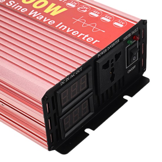 Intelligent Screen Solar Pure Sine Wave Power Inverter 1600W/2200W/3000W/4000W DC 12V/24V/48V/60V To AC 110V 120V Converter