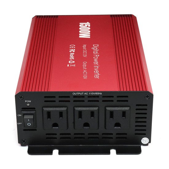 Portable 1500W Car Power Inverter DC 12V to AC 110V Modified Sine Wave Converter