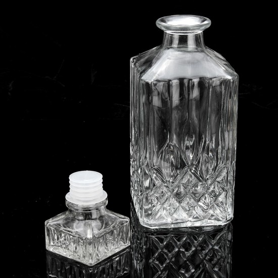 800ml Diamond Glass Bottle Vintage Glass Liquor Whiskey Crystal Bottle Drink Decanter Carafe Bar