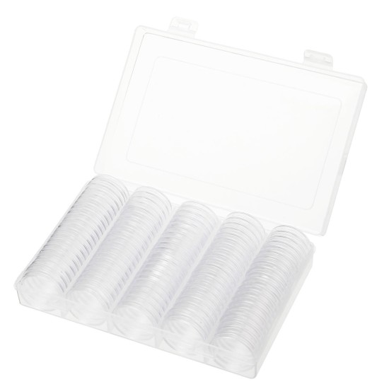 100Pcs/Lot 20/25/27/30mm Clear Plastic Coin Holder Universal Commemorative Coin Shell Collector