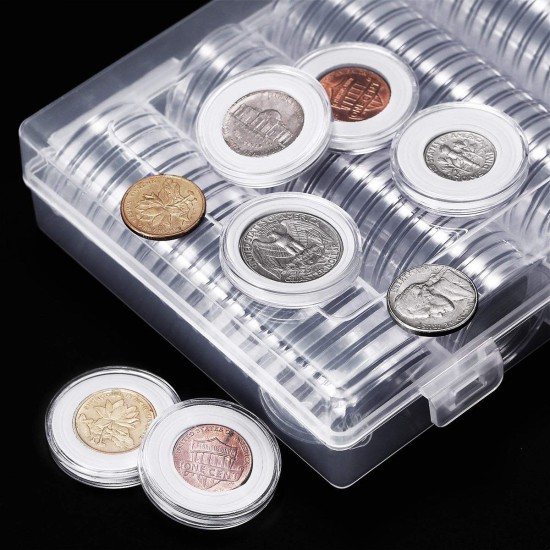 100Pcs/Lot 20/25/27/30mm Clear Plastic Coin Holder Universal Commemorative Coin Shell Collector