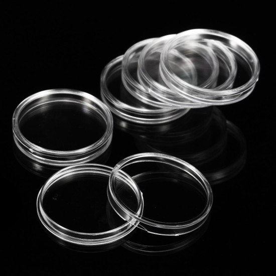 100Pcs/Lot 20/25/27/30mm Clear Plastic Coin Holder Universal Commemorative Coin Shell Collector