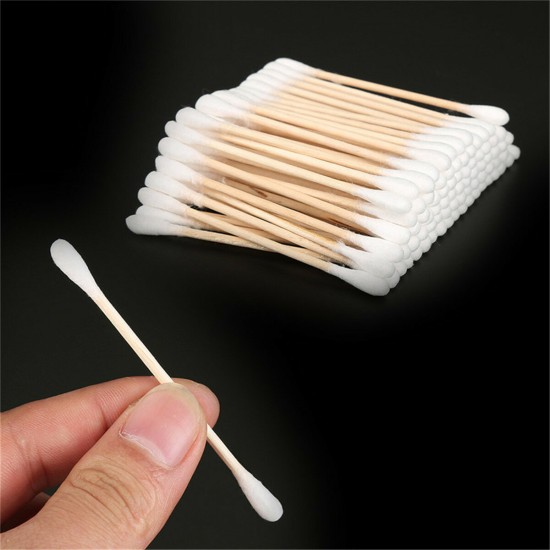 100x Cotton Swabs Swab Applicator Q-Tips Double Head Wooden Stick Cleaning Tools