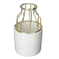 Ceramics Vase Simple Iron Frame Hydroponics Soil Culture Green Radish Insert Flower Pot Ceramics Vase Simple Iron Frame Hydroponics Soil Culture Green Radish Insert Flower Pot