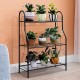 3 Tier Stand Plant Flower Rack Metal Planter Garden Storage Shelf Rack