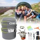 Portable Backpacking Outdoor Picnic Set Hiking Cookware Camping Pot Bowl Stove Set Burner