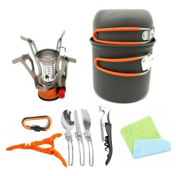 Portable Backpacking Outdoor Picnic Set Hiking Cookware Camping Pot Bowl Stove Set Burner Portable Backpacking Outdoor Picnic Set Hiking Cookware Camping Pot Bowl Stove Set Burner