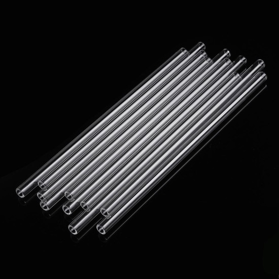 10Pcs 200x7x2mm Length 200mm OD 7mm 2mm Thick Wall Borosilicate Glass Blowing Tube Lab Factory School Home Tubes