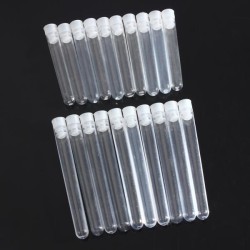 10pcs Round Bottom Clear Plastic Tube With Cap Stopper 12X75/100mm 10pcs Round Bottom Clear Plastic Tube With Cap Stopper 12X75/100mm