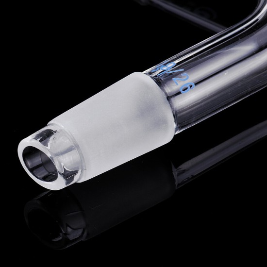 19/26 75 Degree Borosilicate Glass Distillation Adapter Connector Distilling Tube w/ Standard Ground Taper Inner Joints