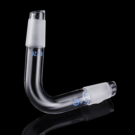 19/26 75 Degree Borosilicate Glass Distillation Adapter Connector Distilling Tube w/ Standard Ground Taper Inner Joints