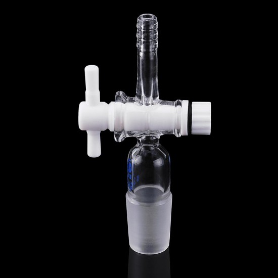 24/29 Glass Adapter Vacuum Flow Control Adapter with PTFE Stopcock Male Ground Joint to Straight Hose Connection