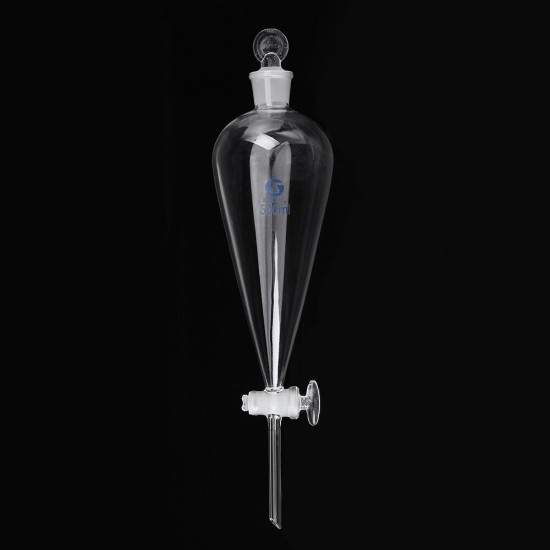500mL Pyriform Borosilicate Glass Separatory Funnel Pear Shape Glass Stopcock Laboratory