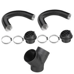 75mm Heater Pipe Duct + Warm Air Outlet + Y Branch + Hose Clip For Parking Diesel Heater 75mm Heater Pipe Duct + Warm Air Outlet + Y Branch + Hose Clip For Parking Diesel Heater