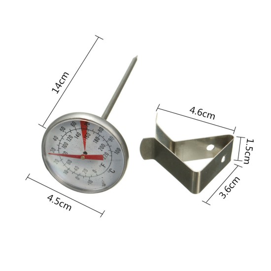 Clip On Metal Dial Food Thermometer Gauge -10-100℃ For Candle/ Soap/ Jam Making DIY Tools Kit