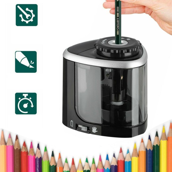 Portable Electric Pencil Sharpener Automatic Touch Switch School Office Classroom