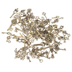 125Pcs Vintage Bronze Key For Pendant Necklace Bracelet DIY Handmade Accessories Decoration 125Pcs Vintage Bronze Key For Pendant Necklace Bracelet DIY Handmade Accessories Decoration