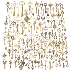 125Pcs Vintage Bronze Key For Pendant Necklace Bracelet DIY Handmade Accessories Decoration 125Pcs Vintage Bronze Key For Pendant Necklace Bracelet DIY Handmade Accessories Decoration