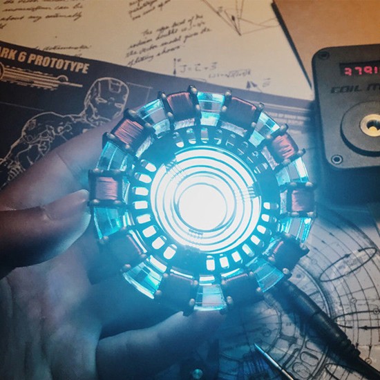 MK1 Acrylic Remote Ver. Tony DIY Arc Reactor Lamp Kit Remote Control Illuminant LED Flash Light Heart Set