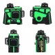 12 Lines 360 Degree Horizontal&Vertical Cross 3D Green Laser Level Self