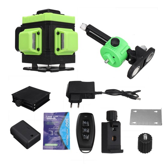 16/12/8 Line 4D 360° Horizontal Vertical Cross Green Light Laser Level Self-Leveling Measure APP Control