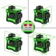 3D 12 Line Green Light Laser Level Digital Self Leveling 360° Rotary Measure