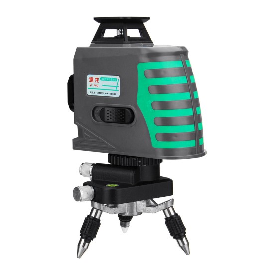 3D 12 Lines Laser Level Self-Leveling 3x360° Green/Blue Light + Bracket + Holder