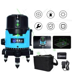 3D 360° Rotary Green Laser Level 5 Lines Self-Leveling Cross Horizontal Vertical Measuring Tool 3D 360° Rotary Green Laser Level 5 Lines Self-Leveling Cross Horizontal Vertical Measuring Tool