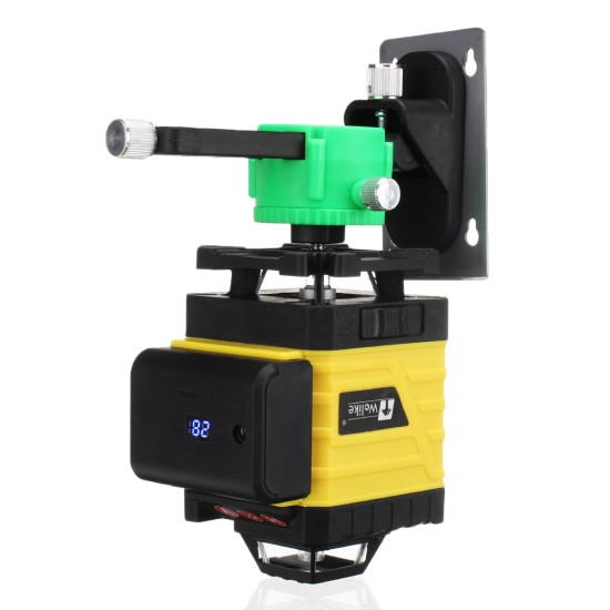 4D 16 Lines Green Light Laser Levels 360° Self Leveling Cross Horizontal Measure with 2 Batteries