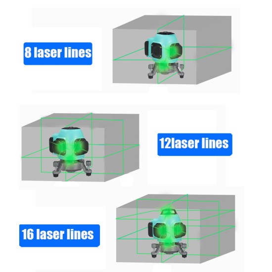 8/12/16 Line 360° Rotary Leveling Cross Measure Tool Green Laser Level Tool Kit with 1pcs Battery