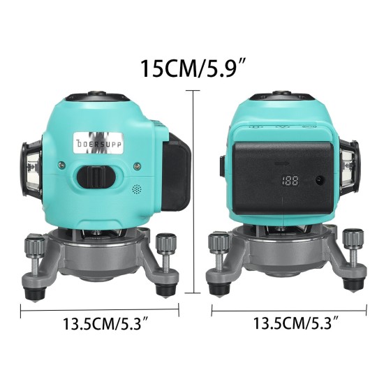 8/12/16 Line 360° Rotary Leveling Cross Measure Tool Green Laser Level Tool Kit with 1pcs Battery