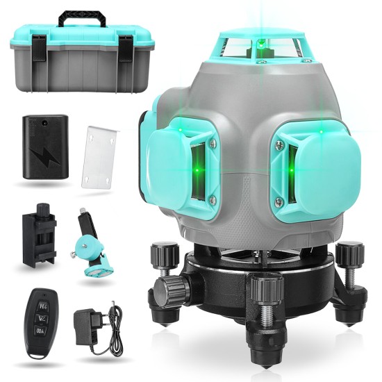 8/12/16 Lines 3D/4D Green Light Laser Level 360° Rotation Horizontal and Vertical Measuring Tool