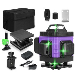 8/12/16 Lines 4D 360° Horizontal Vertical Cross Green Light Laser Level Self-Leveling Measure Super Powerful Laser Beam