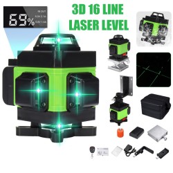LED Display 3D 360° 16 Line Green Light Laser Level Cross Self Leveling Measure Tool LED Display 3D 360° 16 Line Green Light Laser Level Cross Self Leveling Measure Tool
