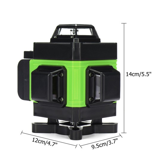 LED Display 3D 360° 16 Line Green Light Laser Level Cross Self Leveling Measure Tool