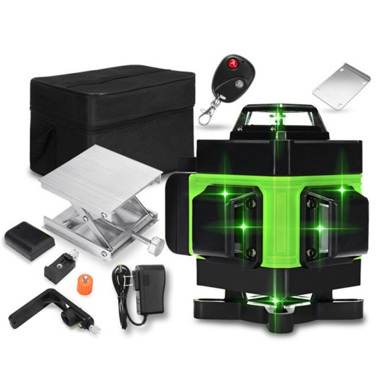 LED Display 3D 360° 16 Line Green Light Laser Level Cross Self Leveling Measure Tool