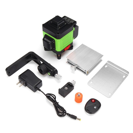 LED Display 3D 360° 16 Line Green Light Laser Level Cross Self Leveling Measure Tool