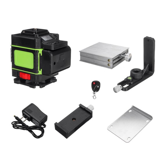 LED Display LD Green Light Laser Level 3D 360° 12 Line Cross Self Leveling Measure Tool