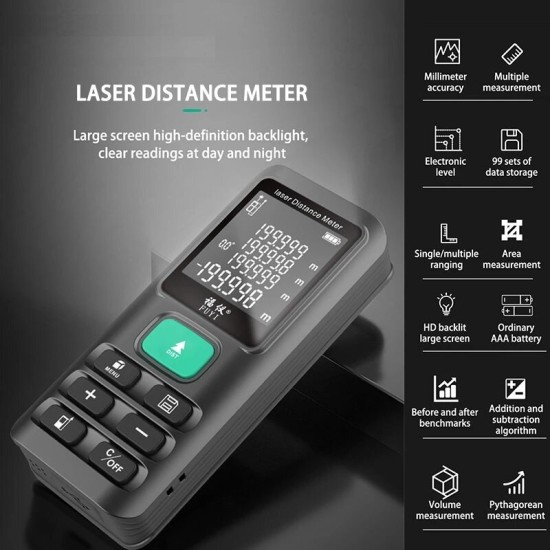 70M /120M Laser Distance Meter Digital Laser Rangefinder Angle Range Finder Laser Tape Measure Tool